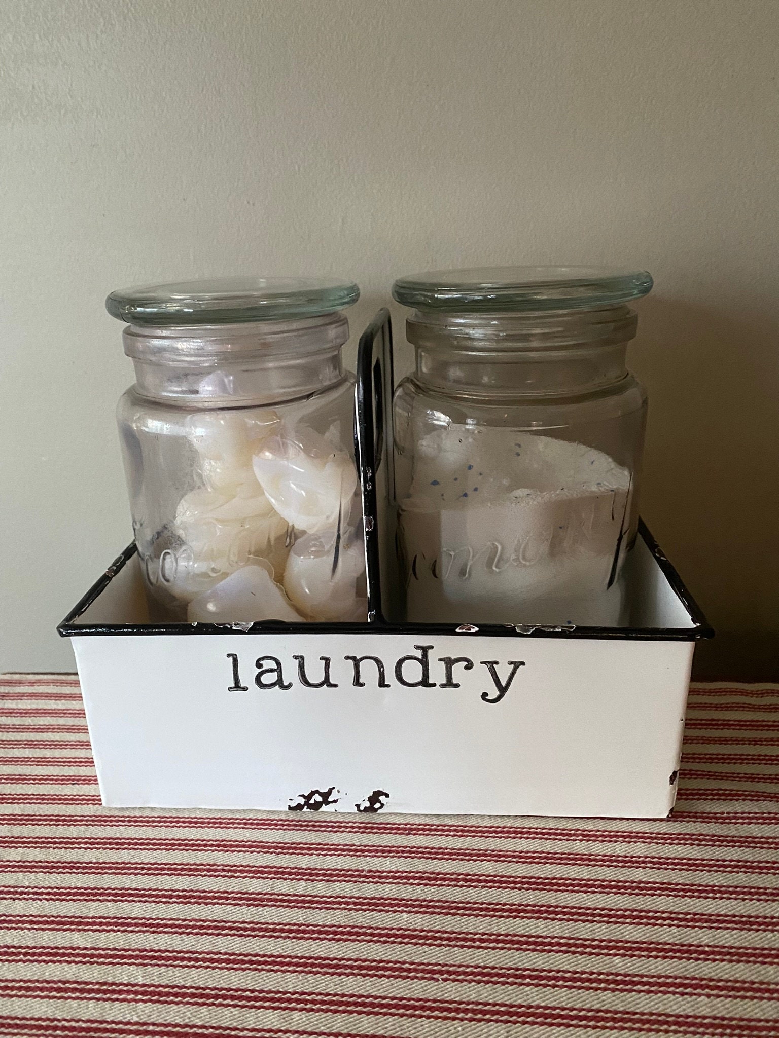 Enamelware Laundry Detergent Set. Hand Lettered Double Etsy