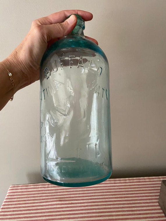 Botella de vidrio de 2 litros, botella de agua antigua, botella de