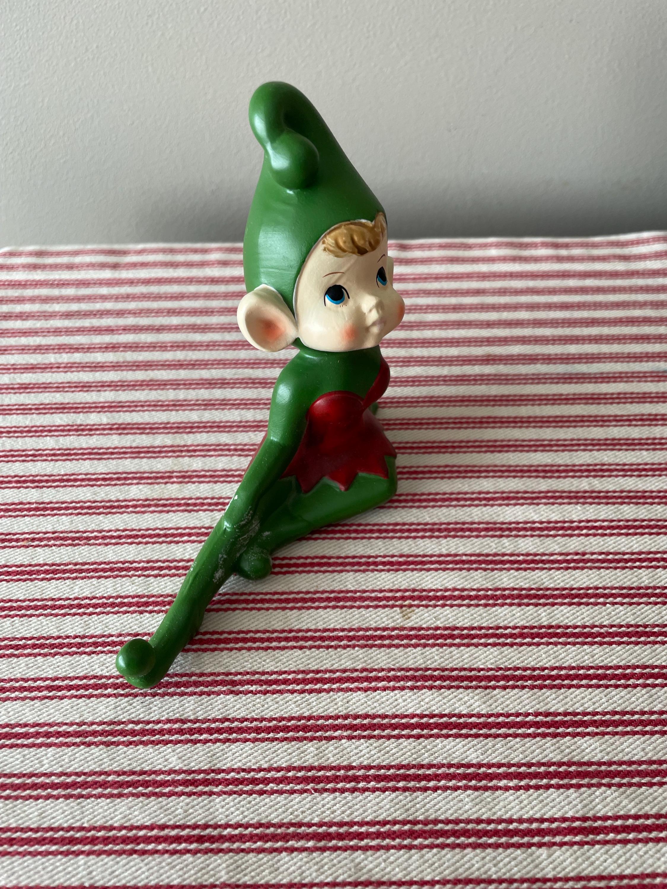 Vintage Ceramic Elf Statue. Unusual Elf in Green Suit. Made in Japan ...