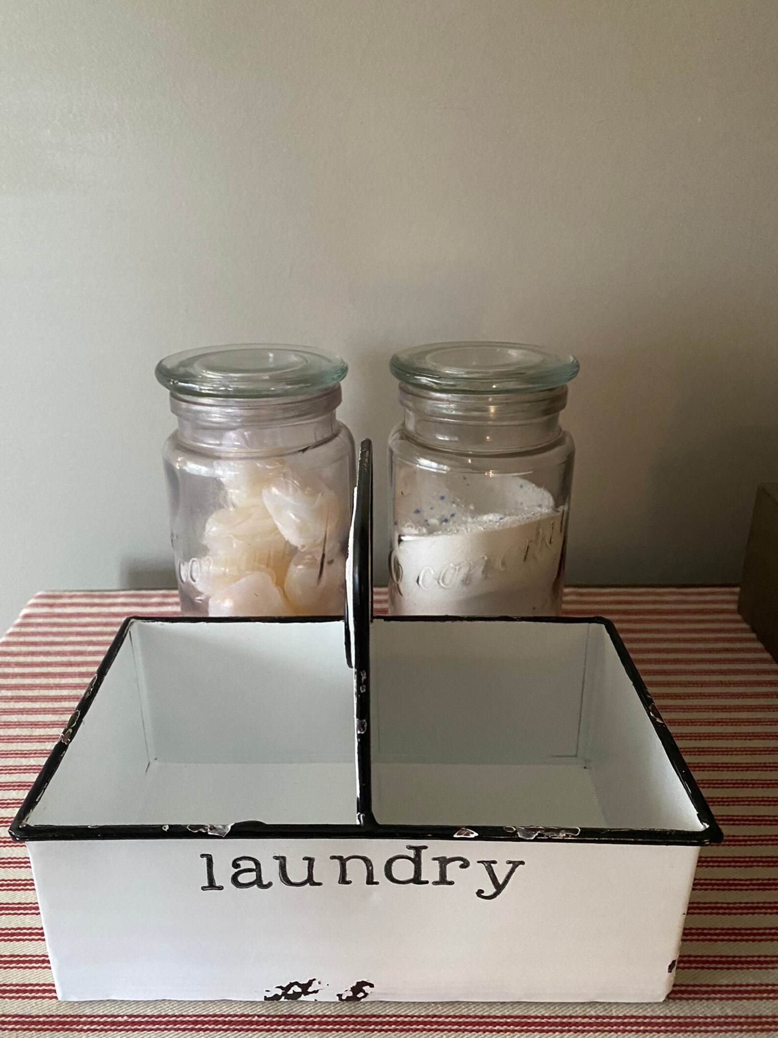 Enamelware Laundry Detergent Set. Hand Lettered Double Etsy
