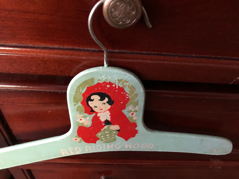 Vintage baby hanger Especially nice for baby girl or toddler Pretty vintage aqua color so sweet and shabby