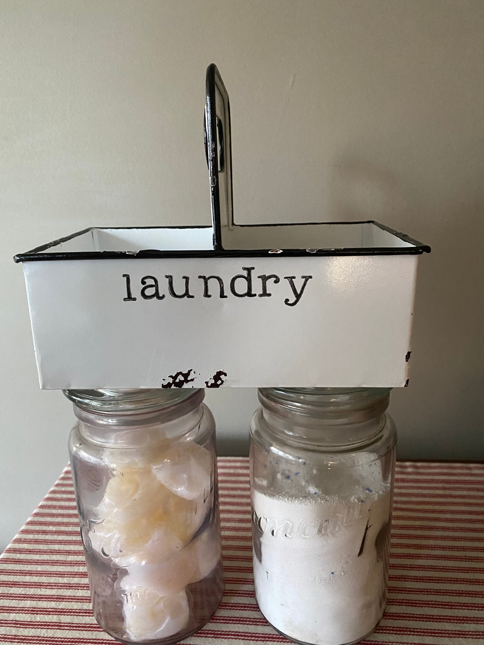 Enamelware Laundry Detergent Set. Hand Lettered Double Etsy