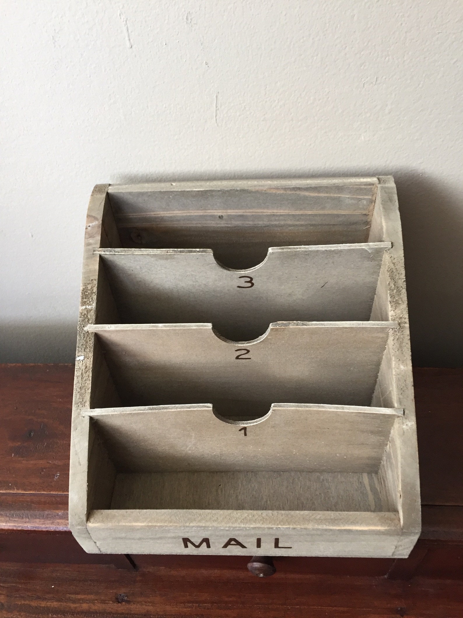 Mail Holder Small Desktop Variety. Rustic Wood With Letters Etsy