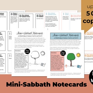 Mini-Sabbath Notes/Idee per "Mini-Sabbath" da 1, 3 e 5 minuti - fino a 500 copie