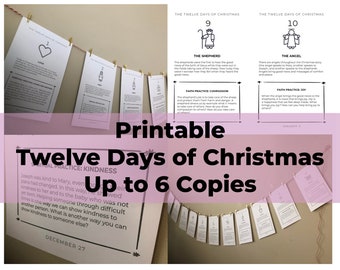 Twelve Days of Christmas Printable Cards -- Personal Use