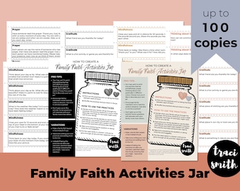 Family Faith Jar Printable - up to 100 copies