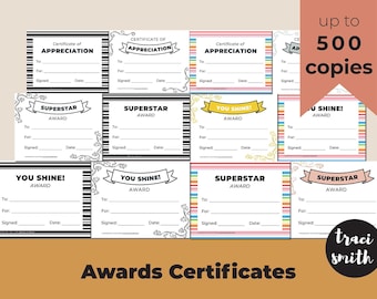 Certificate Bundle for Volunteers, Children, Youth, Members  | 3 Certificates x 2 Designs Each (BW and Color!)