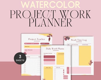 Geelpaarse aquarelprojectwerkplanner