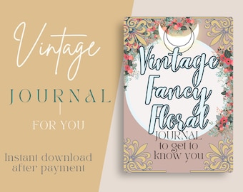 Elevate your mindset with our Vintage Floral Journal - 100 affirmations, 26 prompts, specialized tools for self-discovery + personal growth