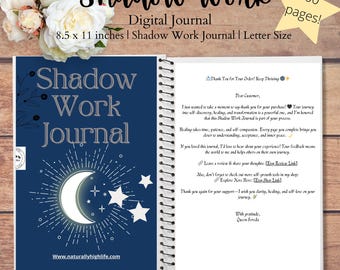 Blue Shade Shadow Work Journal | Digitaal zelfontdekkingsgenezingswerkboek | 100 pagina's met diepgaande logboekaanwijzingen en innerlijk werk | Eenvoudig downloaden