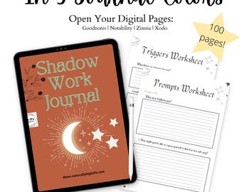 Coco Mint Shadow Work Journal | Digitaal zelfontdekkingsgenezingswerkboek | 100 pagina's met diepgaande logboekaanwijzingen en innerlijk werk | Eenvoudig downloaden