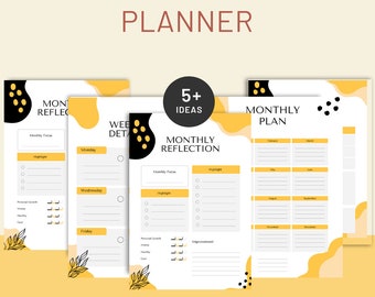 Abstracte gele elegante activiteitendag maandplanner