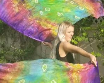 Custom Tie Dye Prophetic flexible flags made for worship dance