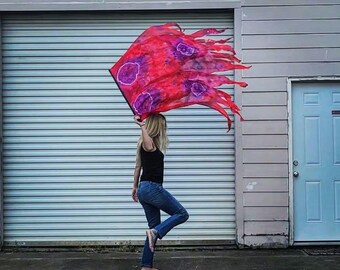 Custom Tie Dye Prophetic Flame Worship Flags used for intercession