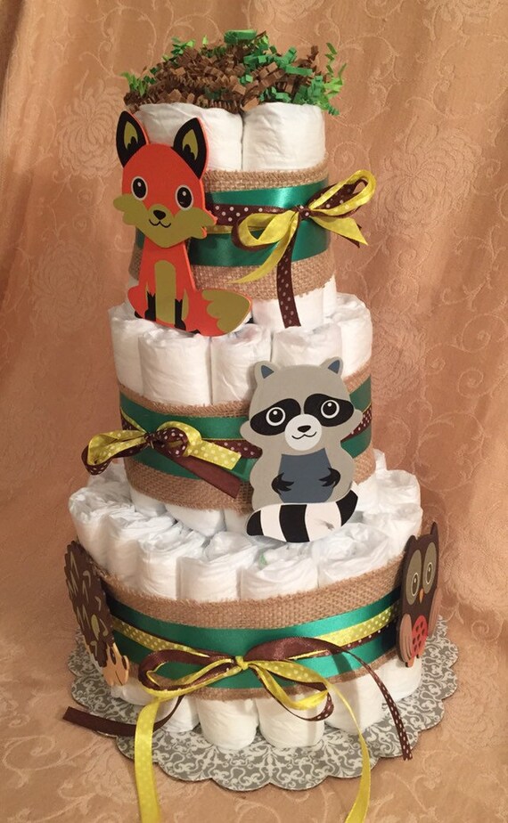 forest diaper cake
