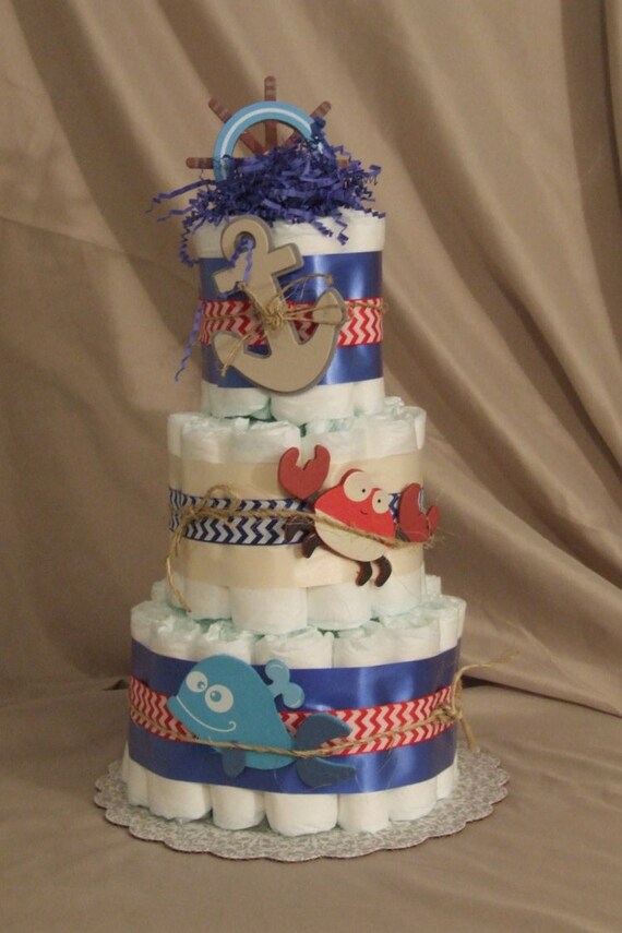 ocean theme diaper cake