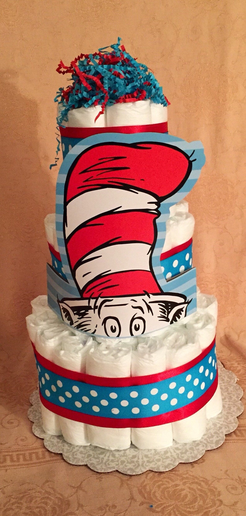 Dr Seuss The Cat In The Hat Baby Shower Centerpiece Diaper Etsy