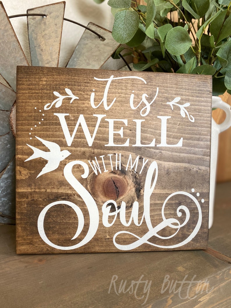 It Is Well with my Soul sign farmhouse home decor hymn Etsy