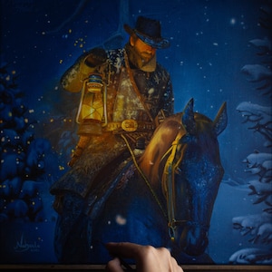 RDR2 &#39;Enter, Pursued by a Memory&#39; | Giclée Fine Art Print | Oil Painting