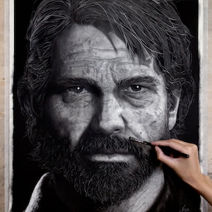 Joel / Giclée Impresión de Bellas Artes / Dibujo al carbón