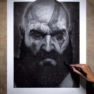 Kratos | Giclée Fine Art Print | Charcoal Drawing