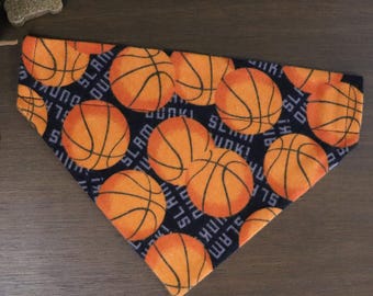 SALE!! Basketball Dog Bandana (Over the Collar) - Flannel Sports Bandana // Basketball Cat Bandana // Summertime Bandana // Gift for pets