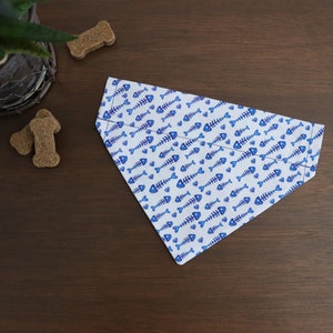 Cat Bandana Over the Collar - Fish Bones / Gift For Cats / Cat Lover Gift / Crazy Cat Lady