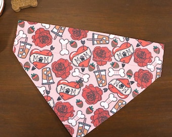 Valentine's Day Dog Bandana (Over the Collar) - Valentines Day Bandana // Dog Mom // BFF // Cat Bandana // Slip on Bandana // Gift For Pets