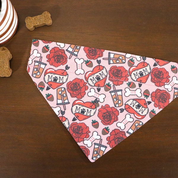 Valentine's Day Dog Bandana (Over the Collar) - Valentines Day Bandana // Dog Mom // BFF // Cat Bandana // Slip on Bandana // Gift For Pets