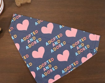 Personalized Gotcha Day Dog Bandana (Over the Collar) – Adopted and Adored