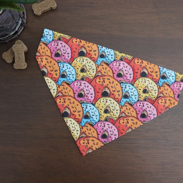 Donut Dog Bandana Over the Collar - Colorful Frosted Donuts / Donut Cat Bandana / Gift for pets / Food Lover Bandana