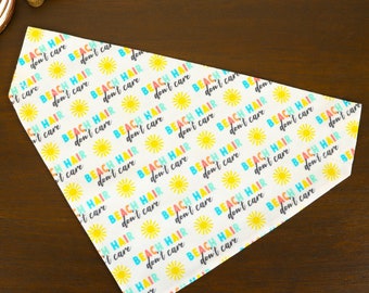 Beach Dog Bandana (Over the Collar) - Beach Hair Don't Care!, Personalized