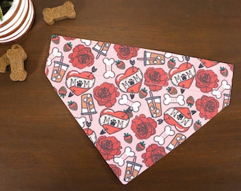 Valentine's Day Dog Bandana (Over the Collar) - Valentines Day Bandana // Dog Mom // BFF // Cat Bandana // Slip on Bandana // Gift For Pets