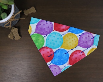 SALE! Birthday Dog Bandana (Over the Collar) - Happy Birthday // Birthday Cat Bandana // Birthday Balloons // Gift for Pets // Slip on