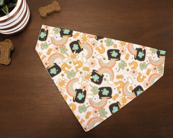 St. Patrick's Dog Bandana Personalized (Over the Collar) - Pots of Gold and Rainbows Bandana / Cat bandana / Slip on Bandana / Gift For Pets
