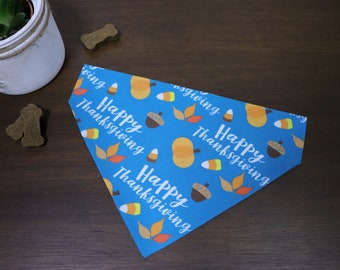 Thanksgiving Dog Bandana (Over the Collar) - Turkey Bandana // Cat Bandana // Happy Thanksgiving // Autumn bandana // Gift for Pet