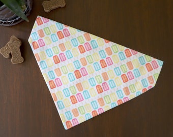 Popsicle Dog Bandana (Over the Collar) - Colorful Popsicles // Popsicles Cat Bandana // Summertime Bandana // Gift for pets//Slip on Bandana