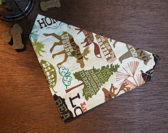 SALE!! Wildlife Dog Bandana (Over the Collar) - Camping Dog bandana //  Cat bandana // Gift for Pets // Slip on Bandana