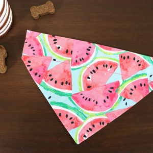 Watermelon Dog Bandana Personalized (Over the Collar) - Watermelon Slices // Cat Bandana // Summertime Bandana // Gift for pets