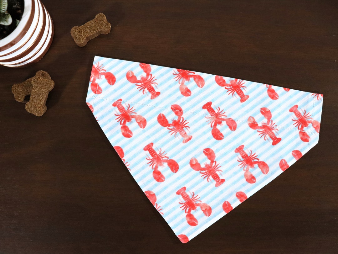 Lobster Dog Bandana Personalized over the Collar Beach Vacation // Cat