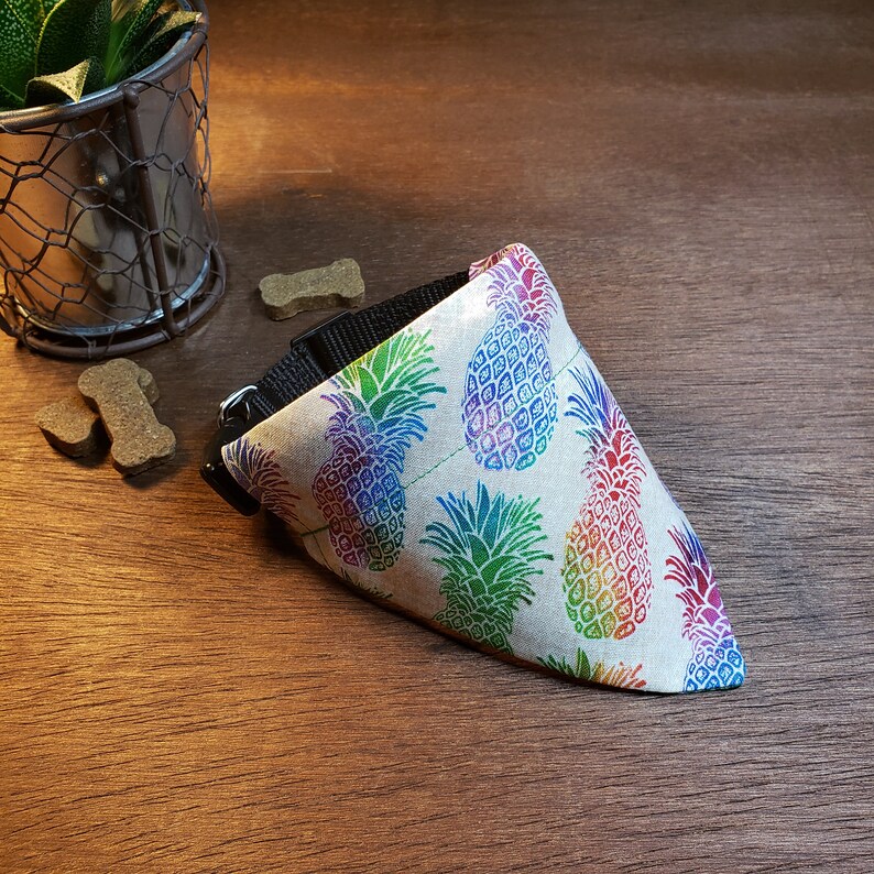 Pineapple Dog Bandana over the Collar Multicolor Etsy
