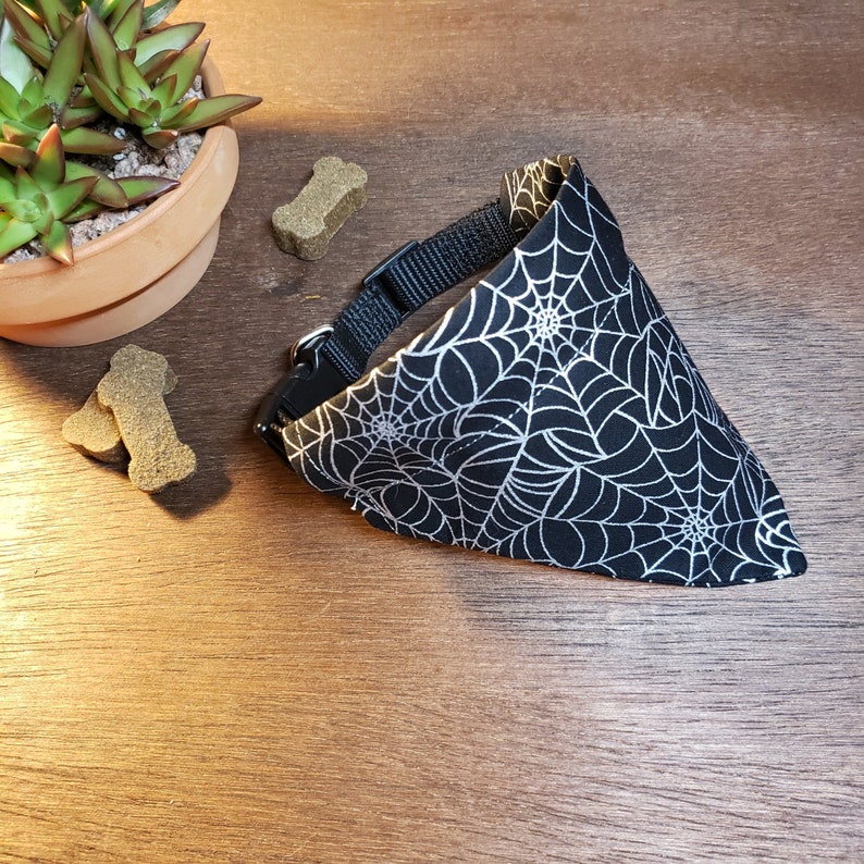 Over the Collar Spider Webs Gift for Pets Slip on Bandana Dog Cat Bandana - Halloween