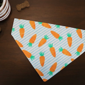 Easter Dog Bandana (Over the Collar) - Easter Bandana // Easter Bunny Carrots // Easter Cat Bandana // Gift for Pets / Slip on Bandana