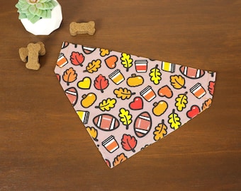 Football Dog Bandana Personalized (Over the Collar) Fall & Football // Sports Bandana // Football Cat Bandana // Gift for pets // Slip on