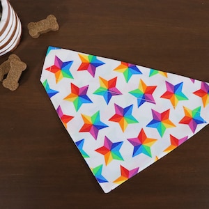 Colorful Star Dog Bandana Personalized (Over the Collar) -  Colorful // Star Cat Bandana // Summer Bandana // Gift for pets