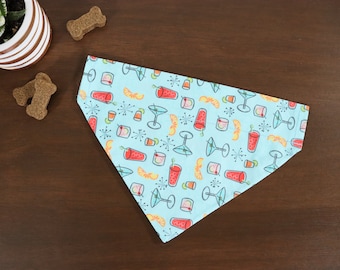 Personalized Dog & Cat Cocktail Bandana - Cocktail Hour // Party Bandana // Cat bandana // Slip on Bandana // Gift For Pets