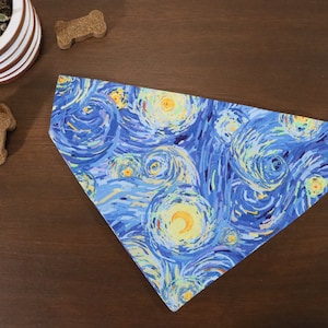 Dog Bandana (Over the Collar) -  Starry Night Bandana // Van Gogh Bandana // Cat Bandana // Slip on Bandana // Gift for pets