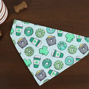 St. Patrick's Dog Bandana Personalized (Over the Collar) - St. Patrick's Day Bandana // Sweet Treats Coffee // Cat bandana // Gift For Pets