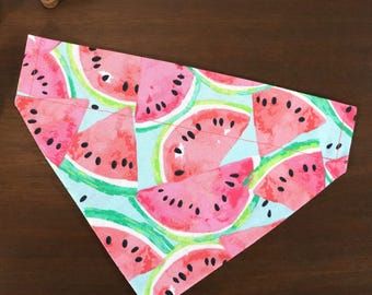 Watermelon Dog Bandana Personalized (Over the Collar) - Watermelon Slices // Cat Bandana // Summertime Bandana // Gift for pets