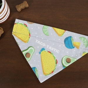 Taco Dog Bandana (Over the Collar) - Taco-Tastic / Taco Cat Bandana / Flannel Bandana / Food Lover Bandana / Taco Tuesday / Gift For Pets